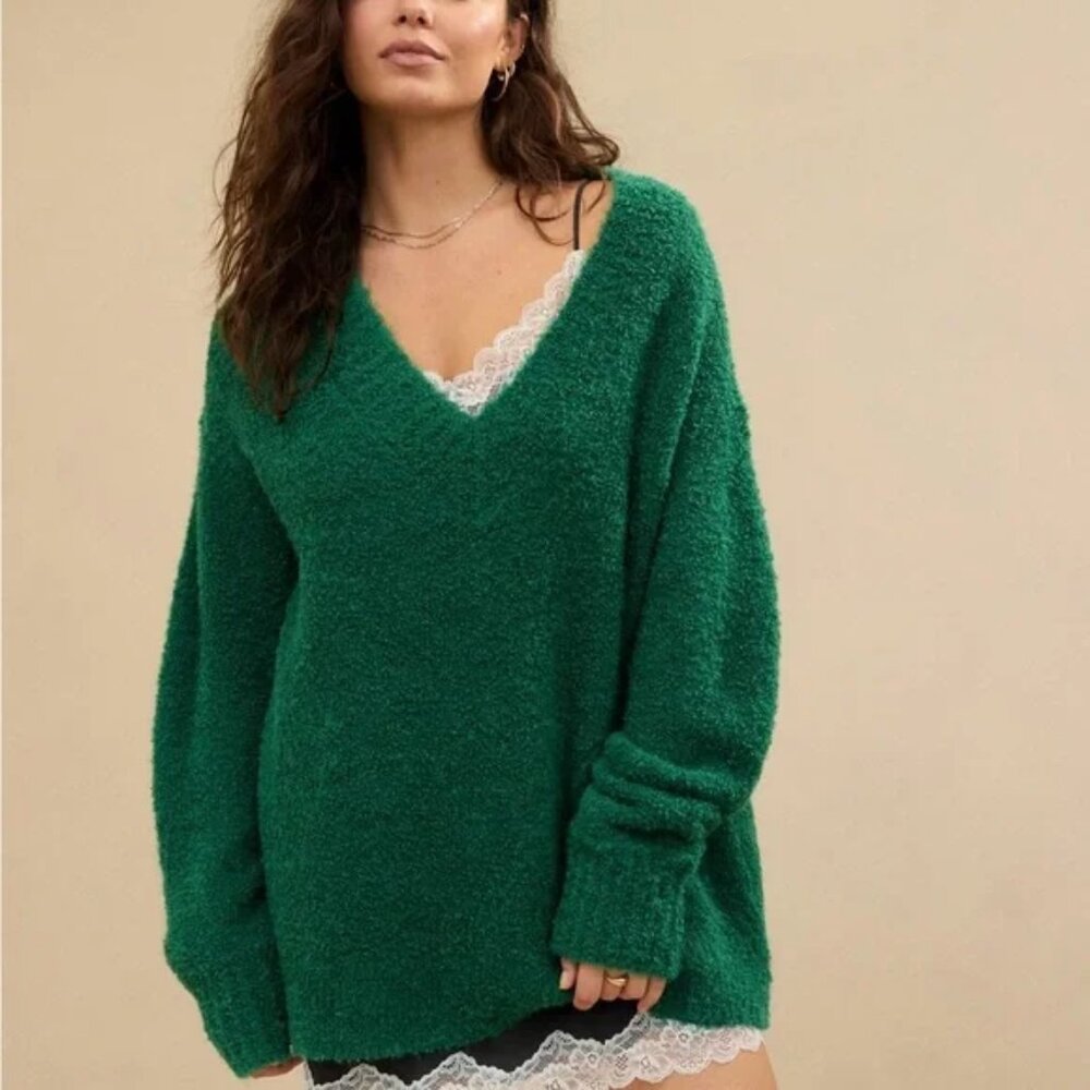 Aerie Teddy Boucle Oversized Sweater